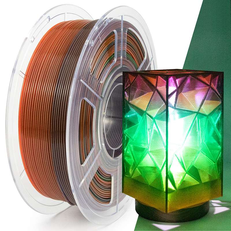 Filament arc-en-ciel transparent PETG